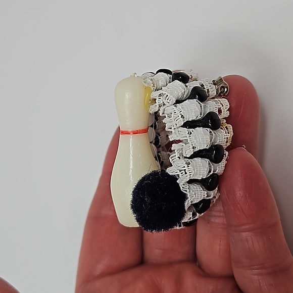 Vintage Bowling Brooch Pin Hand Crafted Handmade - Picture 4 of 10